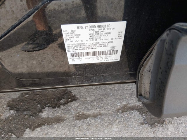 Ford EDGE SEL 2021 2FMPK4J96MBA16491 Image 9