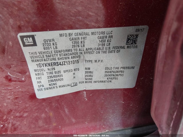 Продажа на аукционе авто 2018 Cadillac Xt5 Premium Luxury, vin: 1GYKNERS4JZ131015, номер лота: 45395079