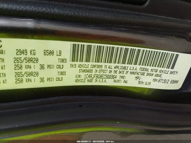 1C4RJFBG8EC566964 Jeep Grand Cherokee Limited