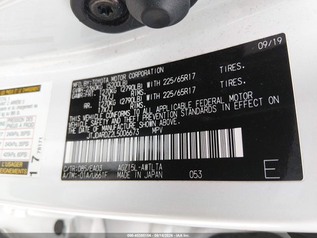 2020 Lexus Nx 300 მანქანა იყიდება აუქციონზე, vin: JTJDARDZ2L5006673, აუქციონის ნომერი: 45395156