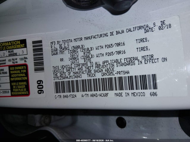 3TMCZ5AN4JM134843 Toyota Tacoma Trd Off Road