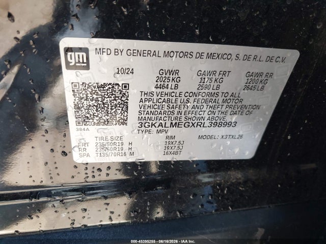 Aukcja sprzedaży 2024 Gmc Terrain Fwd Sle, vin: 3GKALMEGXRL398993, numer aukcji: 45395255
