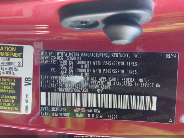 Toyota VENZA LE 2015 4T3BA3BB5FU067350 Image 9
