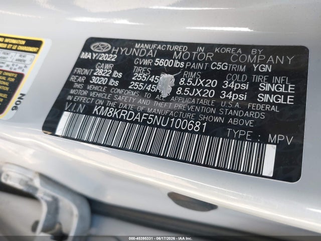 Hyundai Ioniq 5 Limited 2022 KM8KRDAF5NU100681 Image 9