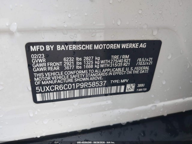 5UXCR6C01P9R58537 BMW X5 Xdrive40i