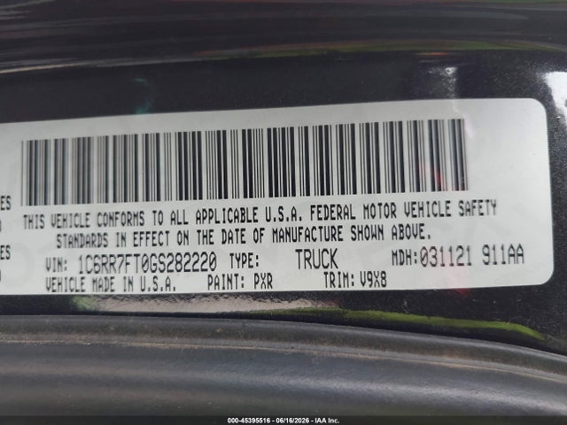 Aukcja sprzedaży 2016 Ram 1500 Express, vin: 1C6RR7FT0GS282220, numer aukcji: 45395516
