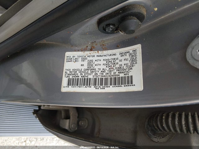 Aukcja sprzedaży 2001 Toyota Sequoia Sr5 V8, vin: 5TDZT34AX1S048994, numer aukcji: 45395522
