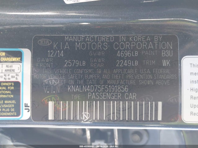 KIA Cadenza Limited 2015 KNALN4D75F5191856 Image 9