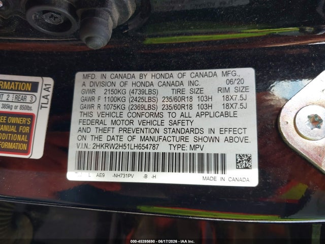 Honda Cr-v Awd Ex 2020 2HKRW2H51LH654787 Image 9