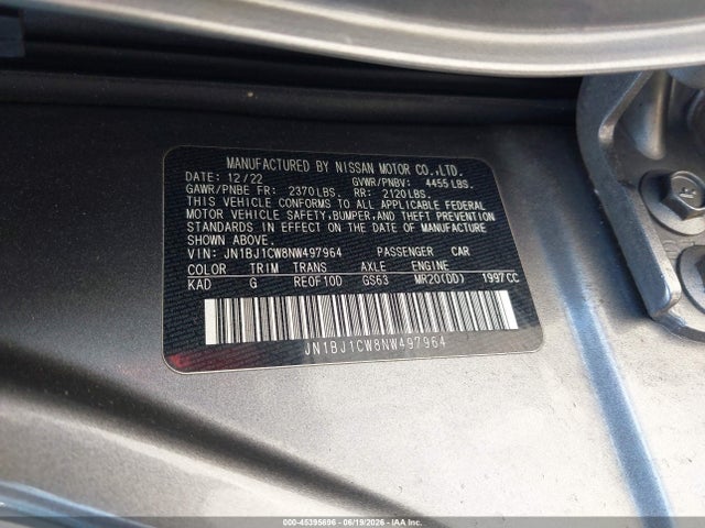 JN1BJ1CW8NW497964 Nissan Rogue Sport Sl Awd Xtronic Cvt