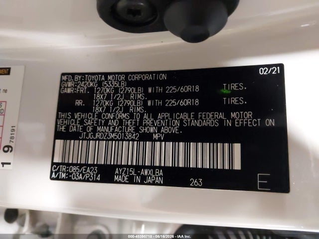 Lexus NX 300H 2021 JTJGJRDZ3M5013842 Image 9