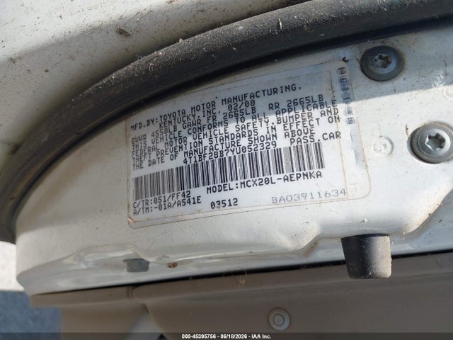 Aukcja sprzedaży 2000 Toyota Avalon Xl, vin: 4T1BF28B7YU052329, numer aukcji: 45395756