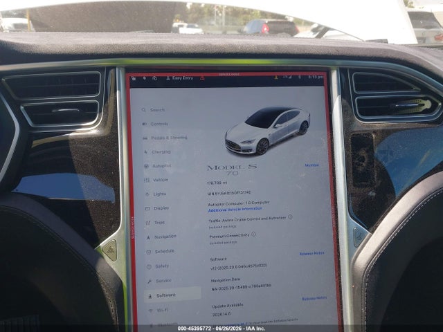 45395772 :رقم المزاد ، 5YJSA1E15GF131742 vin ، 2016 Tesla Model S 60/70/75/85 مزاد بيع
