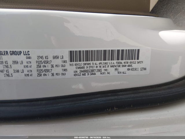 Aukcja sprzedaży 2011 Chrysler Town & Country Touring-l, vin: 2A4RR8DG3BR713965, numer aukcji: 45395795