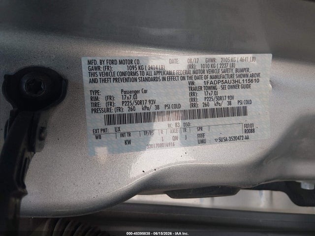 Auction sale of the 2017 Ford C-max Hybrid Se, vin: 1FADP5AU3HL115610, lot number: 45395838