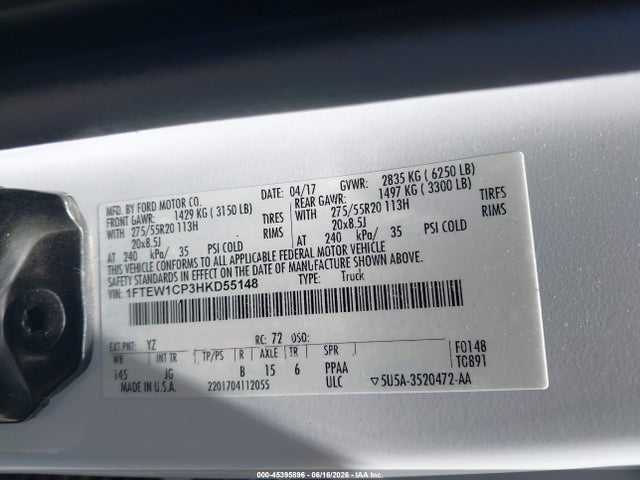 1FTEW1CP3HKD55148 Ford F-150 Lariat/xl/xlt