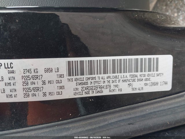 Aukcja sprzedaży 2015 Dodge Grand Caravan R/t, vin: 2C4RDGEG5FR641878, numer aukcji: 45395902