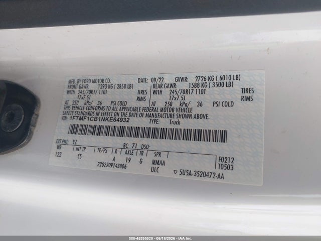 1FTMF1CB1NKE64932 Ford F-150 Xl