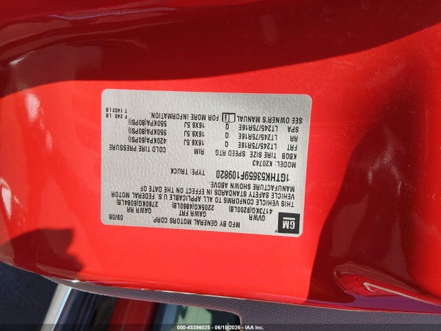 Auction sale of the 2009 Gmc Sierra 2500hd Sle, vin: 1GTHK53659F109820, lot number: 45396025