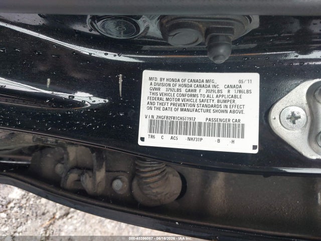 Продажа на аукционе авто 2012 Honda Civic Ex, vin: 2HGFB2F81CH511912, номер лота: 45396087