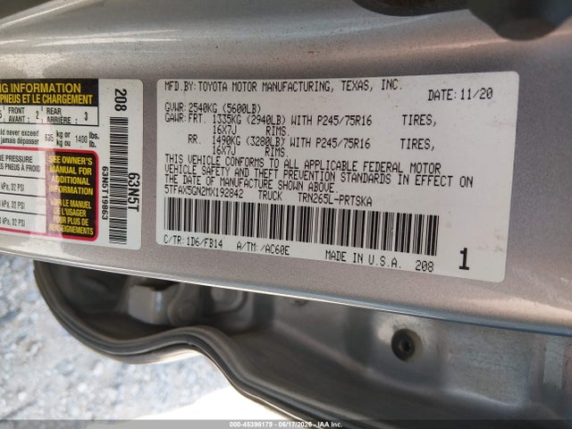 5TFAX5GN2MX192842 Toyota Tacoma Sr