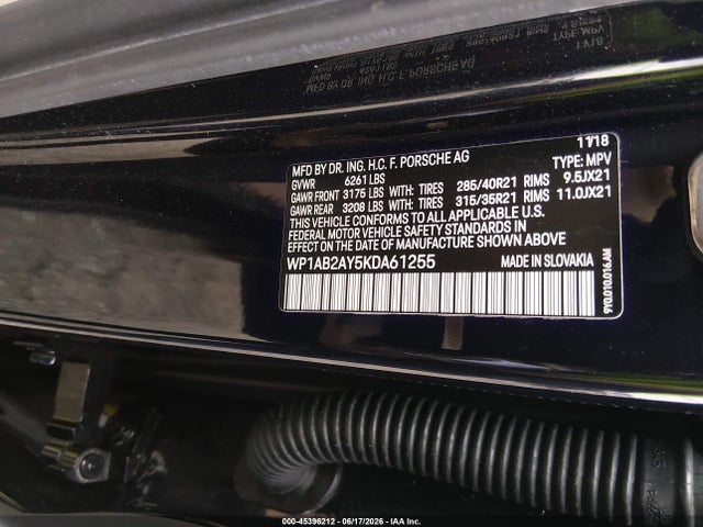 Продажа на аукционе авто 2019 Porsche Cayenne S, vin: WP1AB2AY5KDA61255, номер лота: 45396212