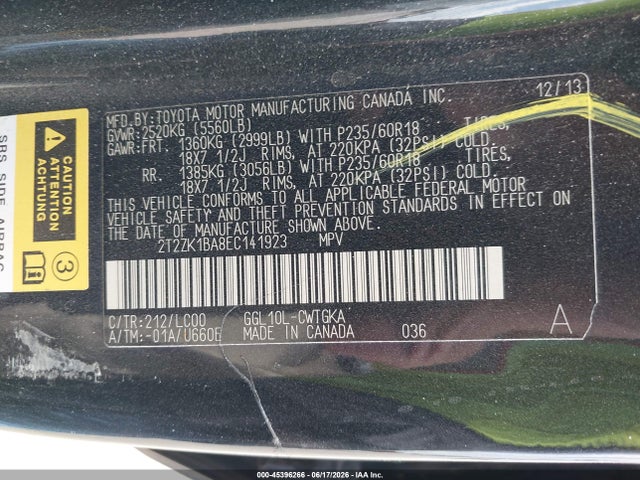 Продаж на аукціоні авто 2014 Lexus Rx 350, vin: 2T2ZK1BA8EC141923, номер лоту: 45396266