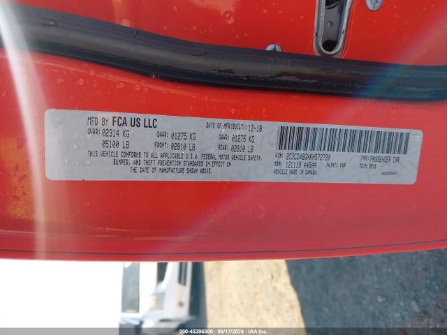 2019 Dodge Charger Sxt Rwd მანქანა იყიდება აუქციონზე, vin: 2C3CDXBGXKH572720, აუქციონის ნომერი: 45396300