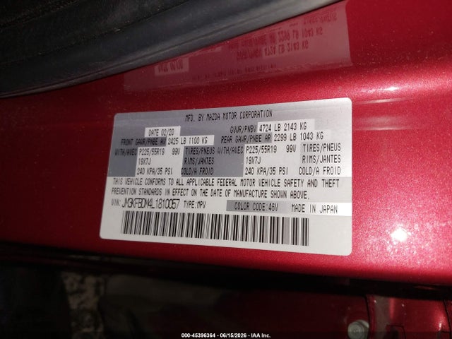 JM3KFBDM4L1810057 Mazda Cx-5 Grand Touring