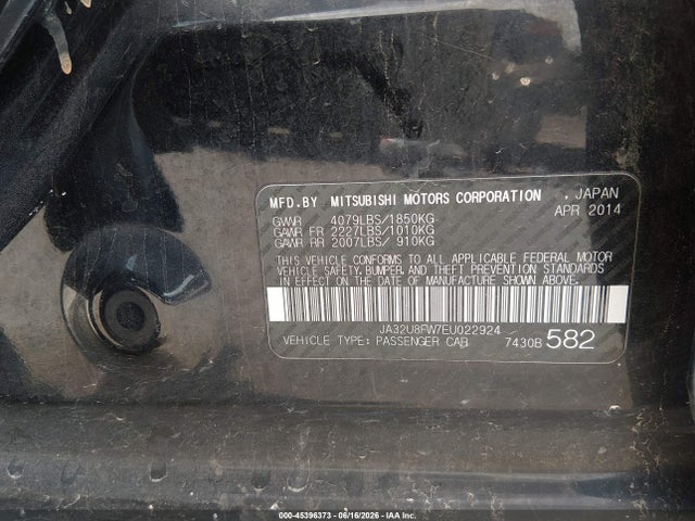 Mitsubishi LANCER GT 2014 JA32U8FW7EU022924 Image 9