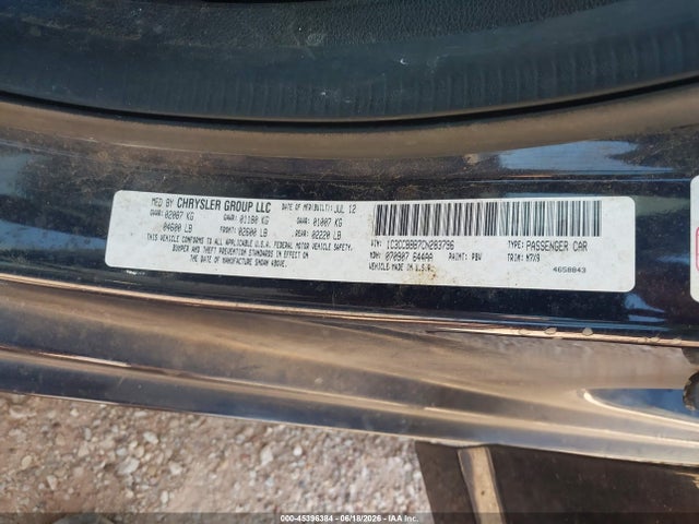 45396384 :رقم المزاد ، 1C3CCBBB7CN283796 vin ، 2012 Chrysler 200 Touring مزاد بيع