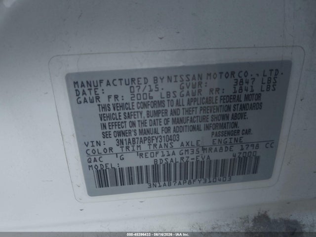 Nissan SENTRA SR 2015 3N1AB7AP8FY310403 Image 9