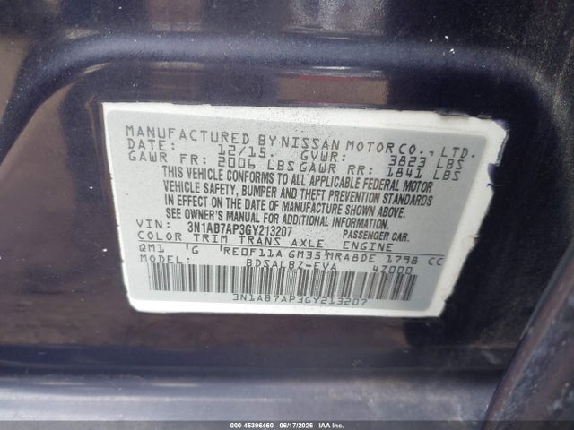 Nissan SENTRA S 2016 3N1AB7AP3GY213207 Image 9