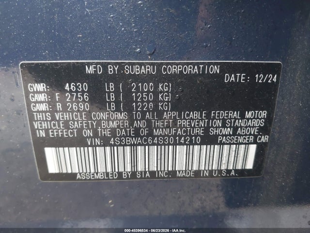 Subaru Legacy Premium 2025 4S3BWAC64S3014210 Image 9