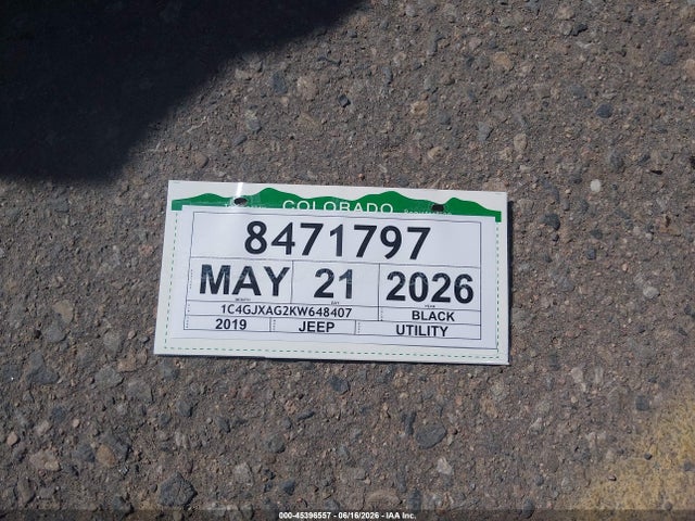 Продаж на аукціоні авто 2019 Jeep Wrangler Sport S 4x4, vin: 1C4GJXAG2KW648407, номер лоту: 45396557