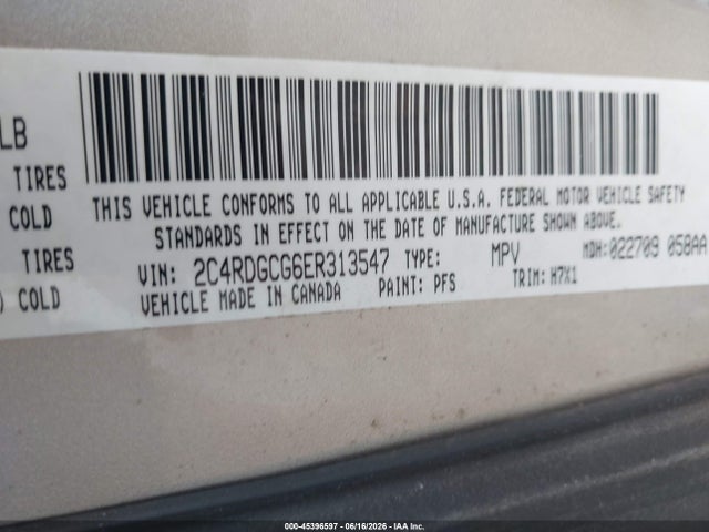 Dodge Grand Caravan Sxt 2014 2C4RDGCG6ER313547 Image 9