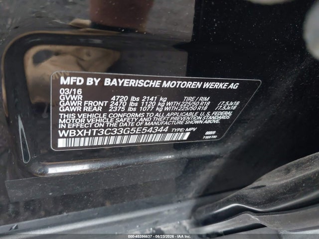 Auction sale of the 2016 Bmw X1 Xdrive28i, vin: WBXHT3C33G5E54344, lot number: 45396637