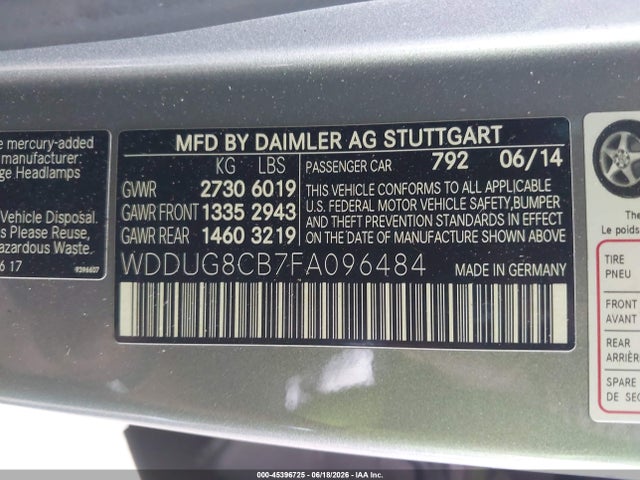 Mercedes-Benz S 550 2015 WDDUG8CB7FA096484 Image 9