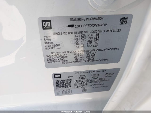 1GCUDEEDXPZ162805 Chevrolet Silverado 1500 4wd Short Bed Rst