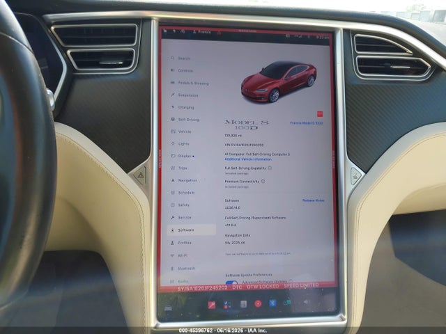Продажа на аукционе авто 2018 Tesla Model S 100d/75d/p100d, vin: 5YJSA1E26JF245202, номер лота: 45396762