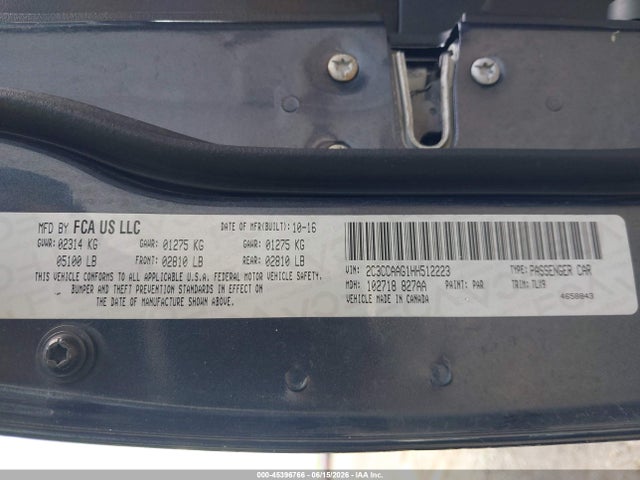 Продаж на аукціоні авто 2017 Chrysler 300 Limited, vin: 2C3CCAAG1HH512223, номер лоту: 45396766