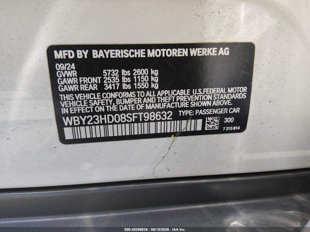 WBY23HD08SFT98632 BMW I4 Gran Coupe Edrive40