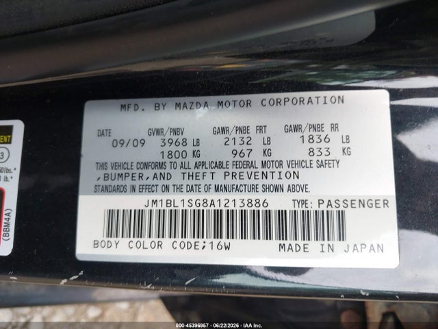 2010 Mazda Mazda3 I Sport მანქანა იყიდება აუქციონზე, vin: JM1BL1SG8A1213886, აუქციონის ნომერი: 45396957