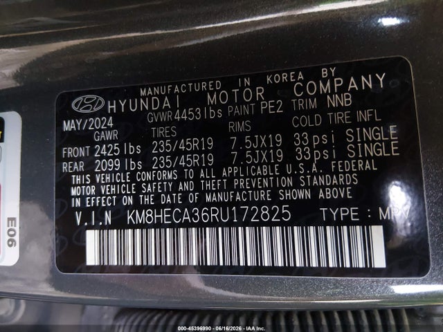 Hyundai Kona Limited 2024 KM8HECA36RU172825 Image 9