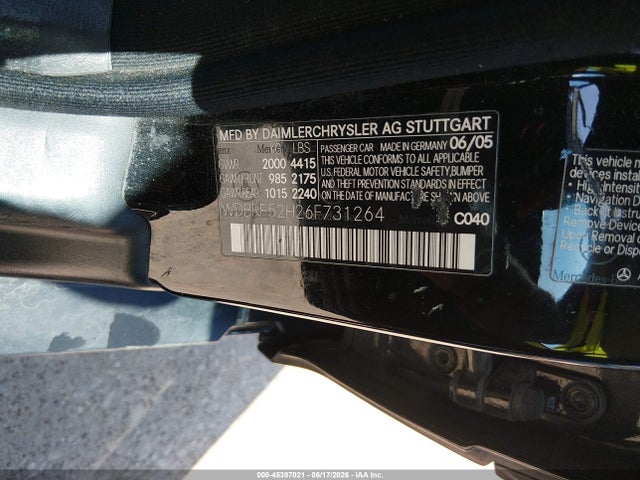 2006 Mercedes-benz C 230 Sport მანქანა იყიდება აუქციონზე, vin: WDBRF52H26F731264, აუქციონის ნომერი: 45397021