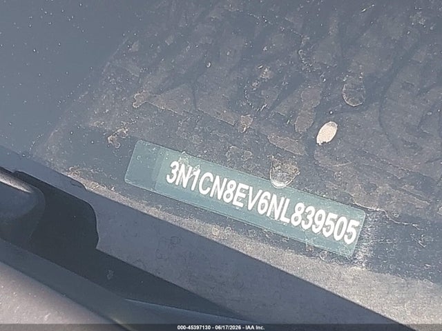 2022 Nissan Versa 1.6 Sv Xtronic Cvt მანქანა იყიდება აუქციონზე, vin: 3N1CN8EV6NL839505, აუქციონის ნომერი: 45397130