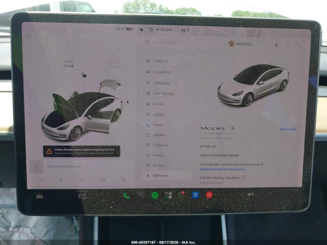 Aukcja sprzedaży 2019 Tesla Model 3 Long Range/performance, vin: 5YJ3E1EBXKF390186, numer aukcji: 45397167