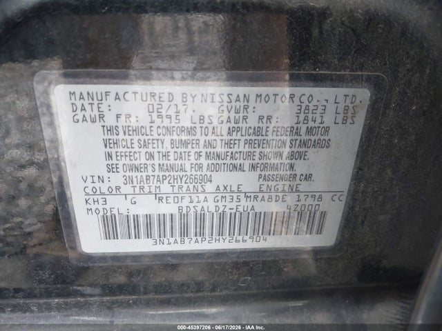 Nissan SENTRA SV 2017 3N1AB7AP2HY266904 Image 9
