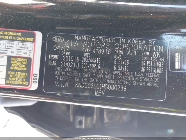 KIA NIRO EX 2017 KNDCC3LC1H5080239 Image 9