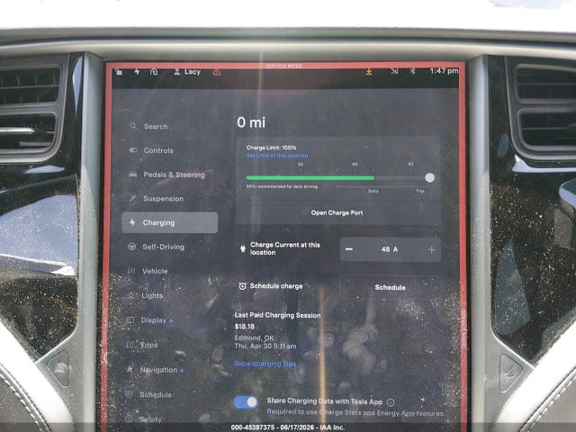 2018 Tesla Model S 100d/75d/p100d მანქანა იყიდება აუქციონზე, vin: 5YJSA1E20JF296842, აუქციონის ნომერი: 45397375